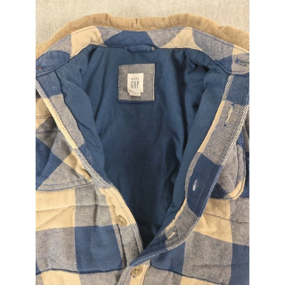 Baby Gap Boys 18-24 Mos Flannel Trucker Chore Jacket Quilted Corduroy Collar Y2K